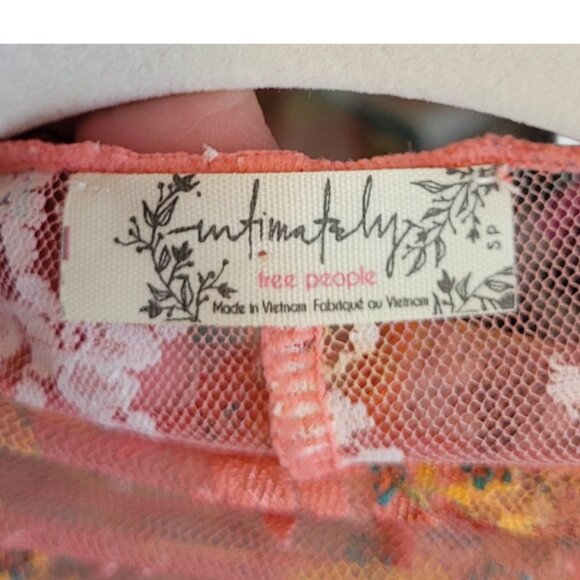 Lady Lux Printed Top by Free People Coral Combo NWT S - Picture 5 of 10
